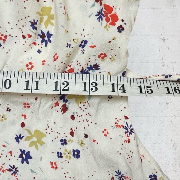 Anthropologie Meadow Rue Bon Voyage Blouse Size 4 Floral Wrap Top Boho Feminine - Picture 10 of 13